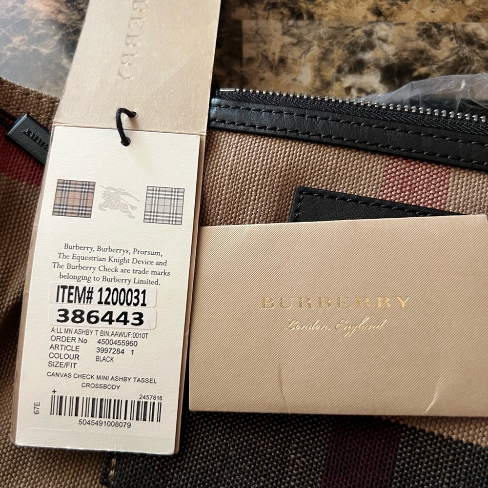 Burberry Check Pattern Crossbody with Tassels